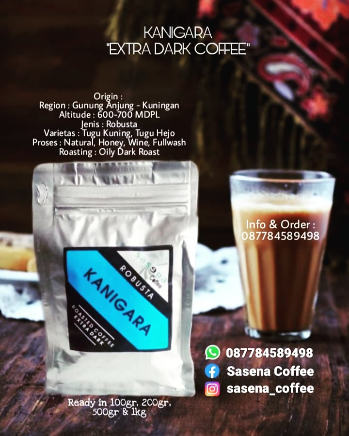 SasenaCoffee's tweet photo. Kanigara "Extra Dark Coffee"
Origin : 
Region : Gunung Anjung - Kuningan
Altitude : 600-700 MDPL
Jenis : Robusta
Varietas : Tugu Kuning, Tugu Hejo
Proses : Natural, Honey, Wine, Fullwash
Roasting : Oily Dark Roast

#sasena_coffee #arabica #robusta #houseblend #dripbagcoffee https://t.co/52G6eflPeb