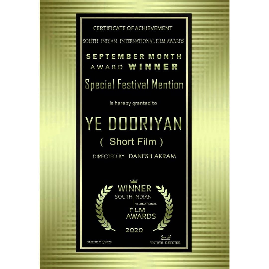 danesh_akram1's tweet photo. We won our first award. Congratulations to the team. 
Many more to come. Thank you for everyone who came on board for this film. @PinewoodMotion @danesh_akram1 #ZeePlex #zeestudios #Netflix #Zee #AmazonPrime #ottplatforms #ott #shortfilm #filmfestivals https://t.co/BKYw4dWj2x