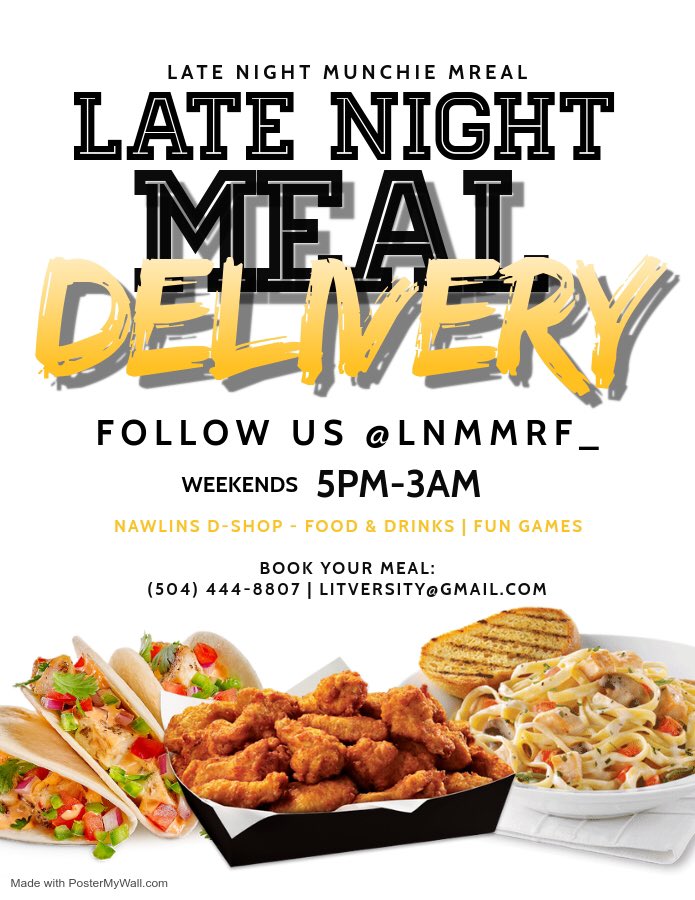 LNMMRF's tweet photo. Our DMs are open tonight from 5pm to 3am come fill your belly’s up with the best that the night has to offer a #LateNightMunchieMeal https://t.co/DcVonuBig5