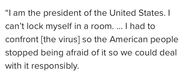 This statement from the president, released through Rudy Giuliani to the New York Post, is a fundamental misunderstanding of the coronavirus threat  https://nypost.com/2020/10/03/trump-tells-rudy-giuliani-im-going-to-beat-covid-19/