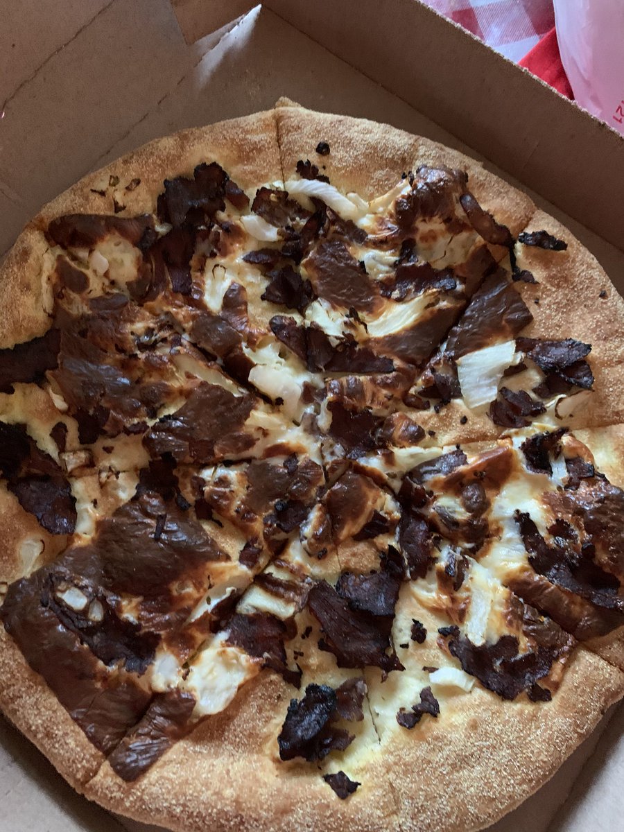 JuliKessler's tweet photo. Wow!! @dominos in Kutztown you really delivered this pizza???!  Now delivering hockey pucks! https://t.co/8aK9mrAbmp