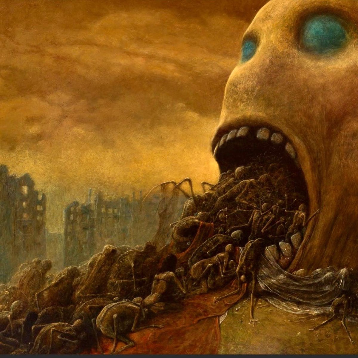 So cool to see one of the scenes from <a href="/BillandTed3/">Bill & Ted 3</a> is inspired by this painting of #Beksinski . The original painting is up for sale! Interested? Check: internationalartcollective.com             #surrealism #zdzislawbeksinski