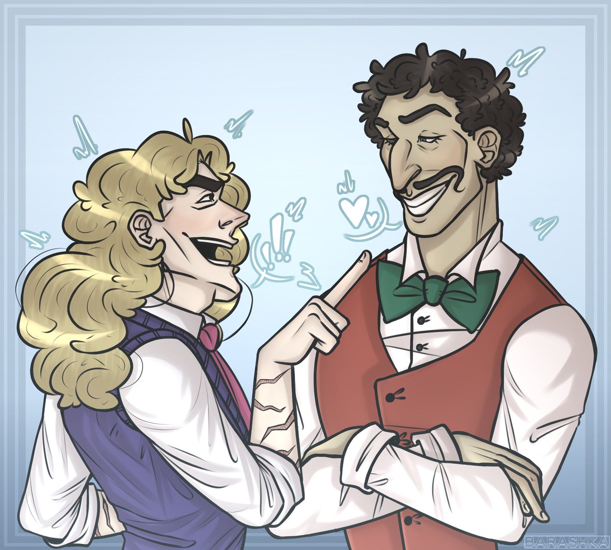 Barashka_Yana's tweet photo. I'M BACK!!! >:DDD
#jojosbizarreadventure #jojo #jjba #phantomblood #fanart #speedwagon #baronzeppeli #willazeppeli #zeppwagon https://t.co/GfW84PDasP