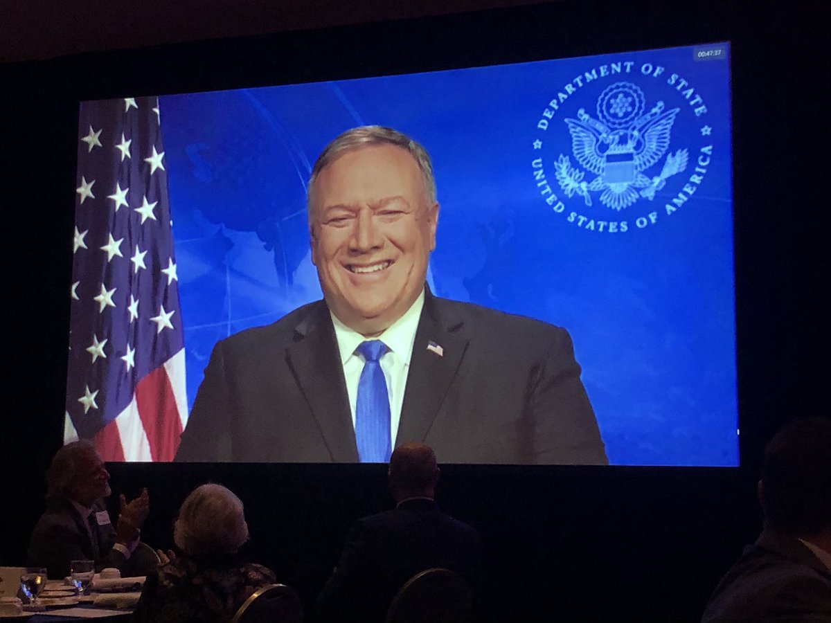 JohnStemberger's tweet photo. @SecPompeo addressing a crowd of 650 in #Orlando at the Rosen Plaza for the @FLPolicyInsider annual dinner. #InspiringHope #FloridaFPC https://t.co/wwAWEOzDtX