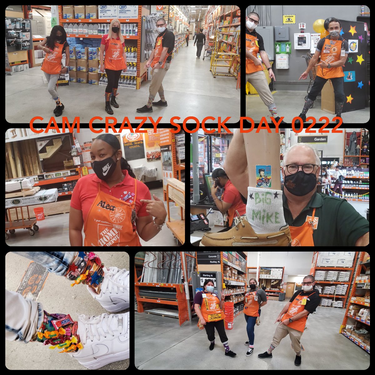 Day #1 of CAM at store 0222 having tons of fun with crazy sock weekend!!! We have the best front end associates in the world!!! #together @Anthonygerman8 @Chris_Fraga_HD @JoeRSantelia @humberto @Gilberto_DiazHD  @arnaiz_yarazay