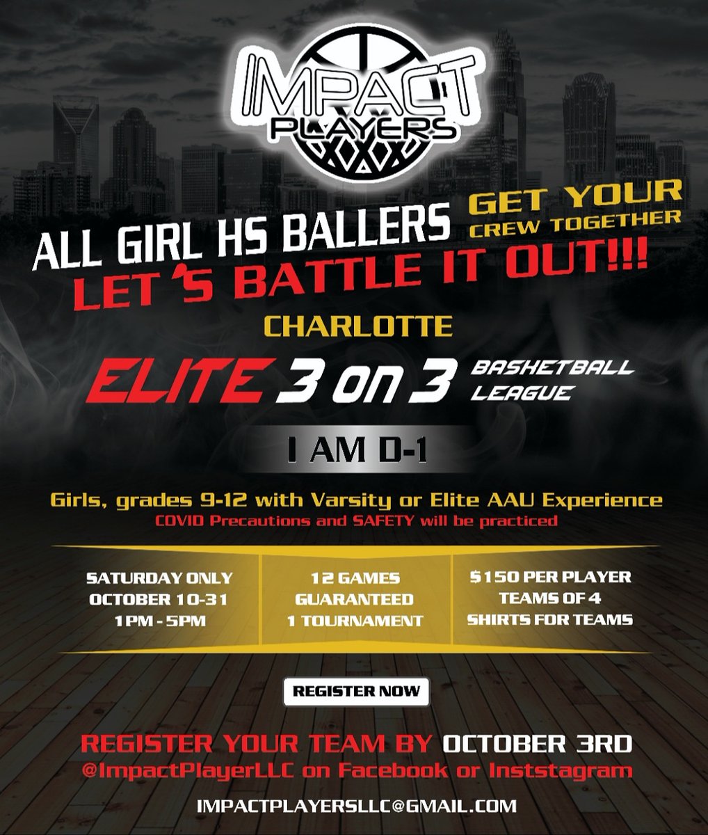 Girls only, Grab your crew and let's battle in our 2 in e league this October. Who the best in Charlotte?