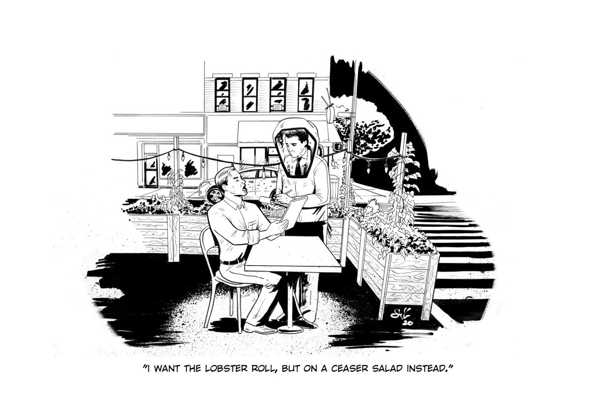 VonGormanArt's tweet photo. Nothing screams AMBIANCE like eating next to an open SEWER GRATE.
Be kind and tip your Server.
#NYC #openrestaurant #cartoon https://t.co/lFk8vcoR0d