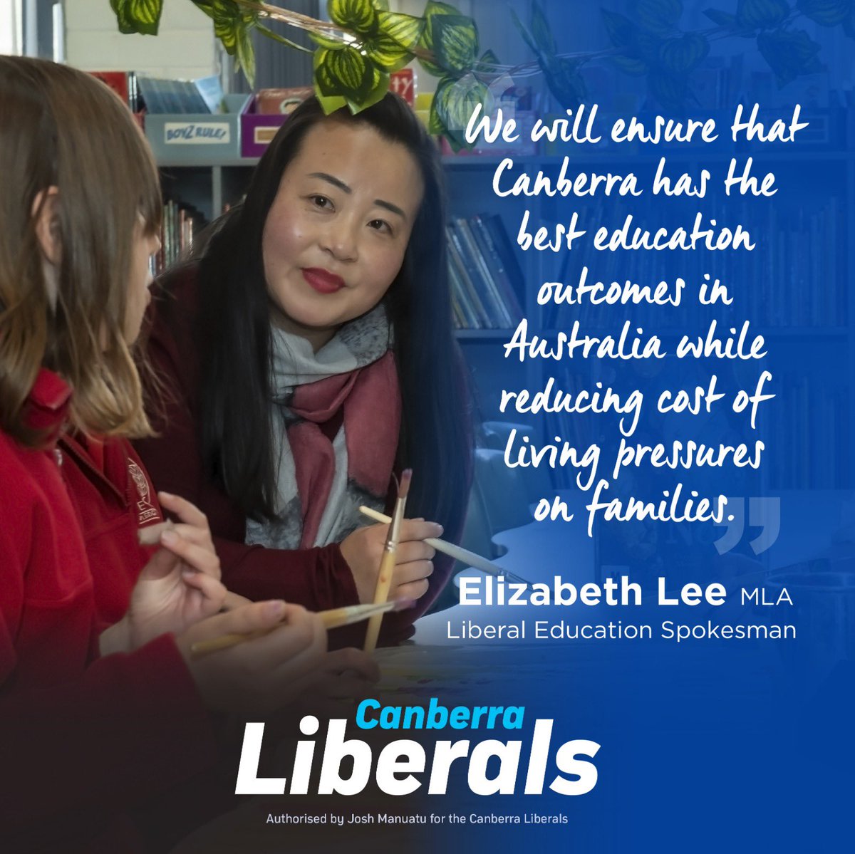 I’m committed to delivering the best #education outcomes; reducing the cost of living for #Canberra families; and providing all #children with the safest and best #learning environments in the country 

There is a better way #VoteLiberal