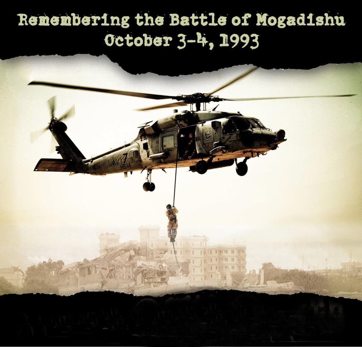 LimaCharlieEdit's tweet photo. The battle of Mogadishu, 27 years later. Portrayed very well in the movie &amp; book BLACK HAWK DOWN, by Mark Bowden. #RLTW https://t.co/5wv5oC5XXa