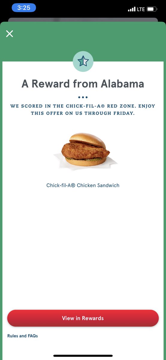 Darin W White Ph D If You Re In The State Of Alabama And You Download The Chick Fil A App Before The Alabama Football Game Ends You Can Redeem A Free Chicken Sandwich