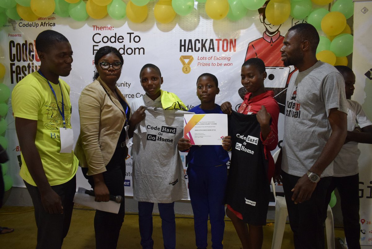 dsn_aiasaba's tweet photo. Congratulations to our teens who participated during the @CodeUpAfrica #hackathon session.

#GoWarri, #EduBoss #CoJobs congratulations.

@GitLabNG 
@DataScienceNIG 
@rubiestech 
@o_funminiyi 
@WittyFoundation 
@CoderTeck https://t.co/xRA5tiyyKf