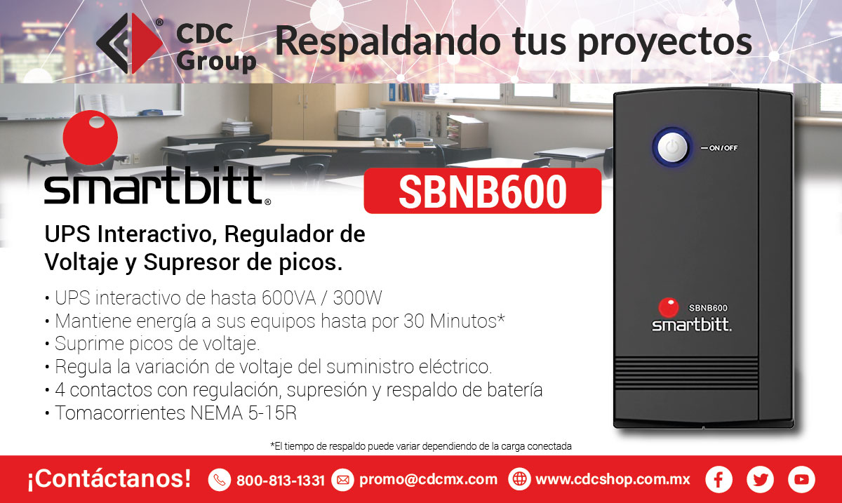 CDCGroupMexico's tweet photo. El modelo #Smartbitt cuenta con todos los beneficios que un equipo debe tener, ya que brinda la capacidad de conectar hasta 8 equipos diferentes en sus contactos con respaldo y regulación.
#nobreak #nobreaks #UPS #energia #hogar #oficina #oficinasvirtuales https://t.co/x9sryasthz