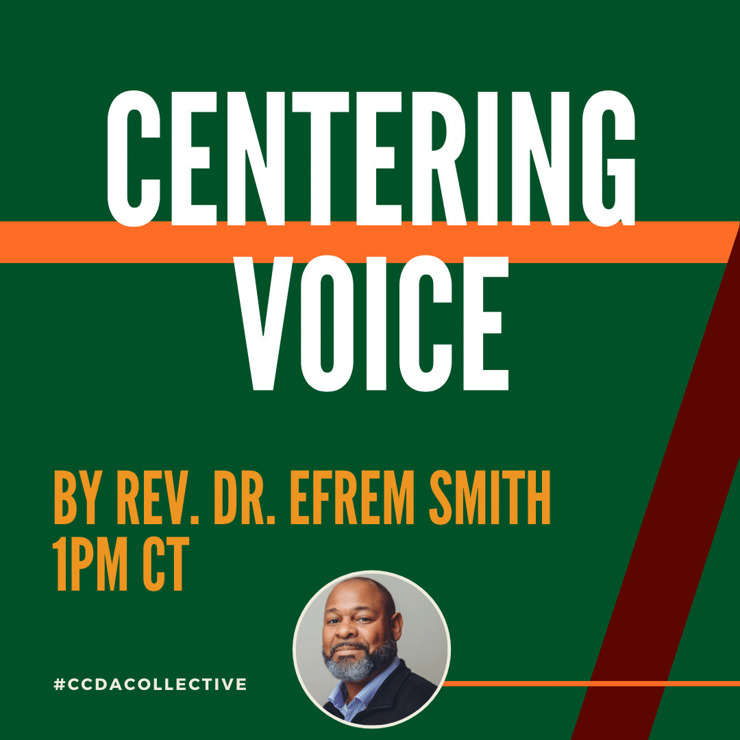 iamccda's tweet photo. Join us for the first Centering Voice of the day by Rev Dr. Efrem Smith, starting in 5 minutes! #ccdacollective https://t.co/rGjpaeE1HF