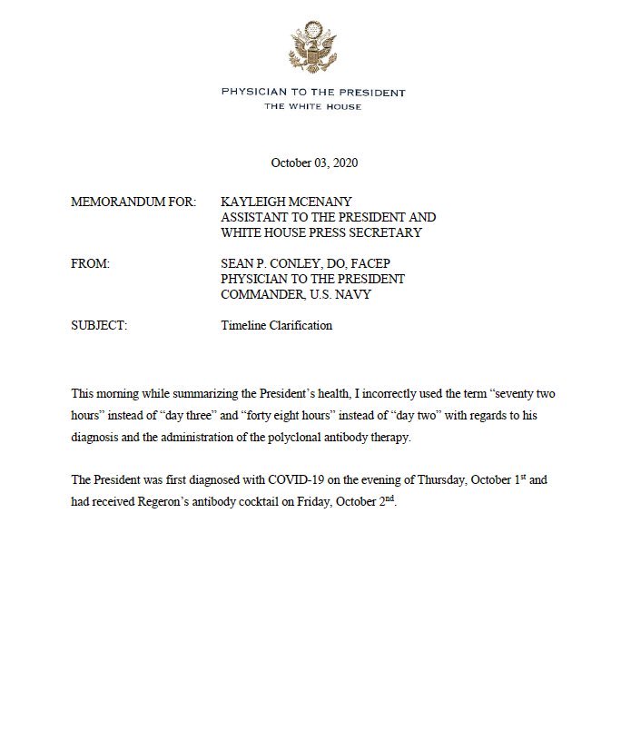 MAJOR BREAKING NEWS: Unsigned Document Allegedly From Trump's Doctor Misspells the Name of the Treatment Trump Is Receiving; Questions About Who Wrote the Document Are Now Rampant, As "Wet" Signatures Are the Norm in Medical Press Releases and This Case Is Being Watched Worldwide