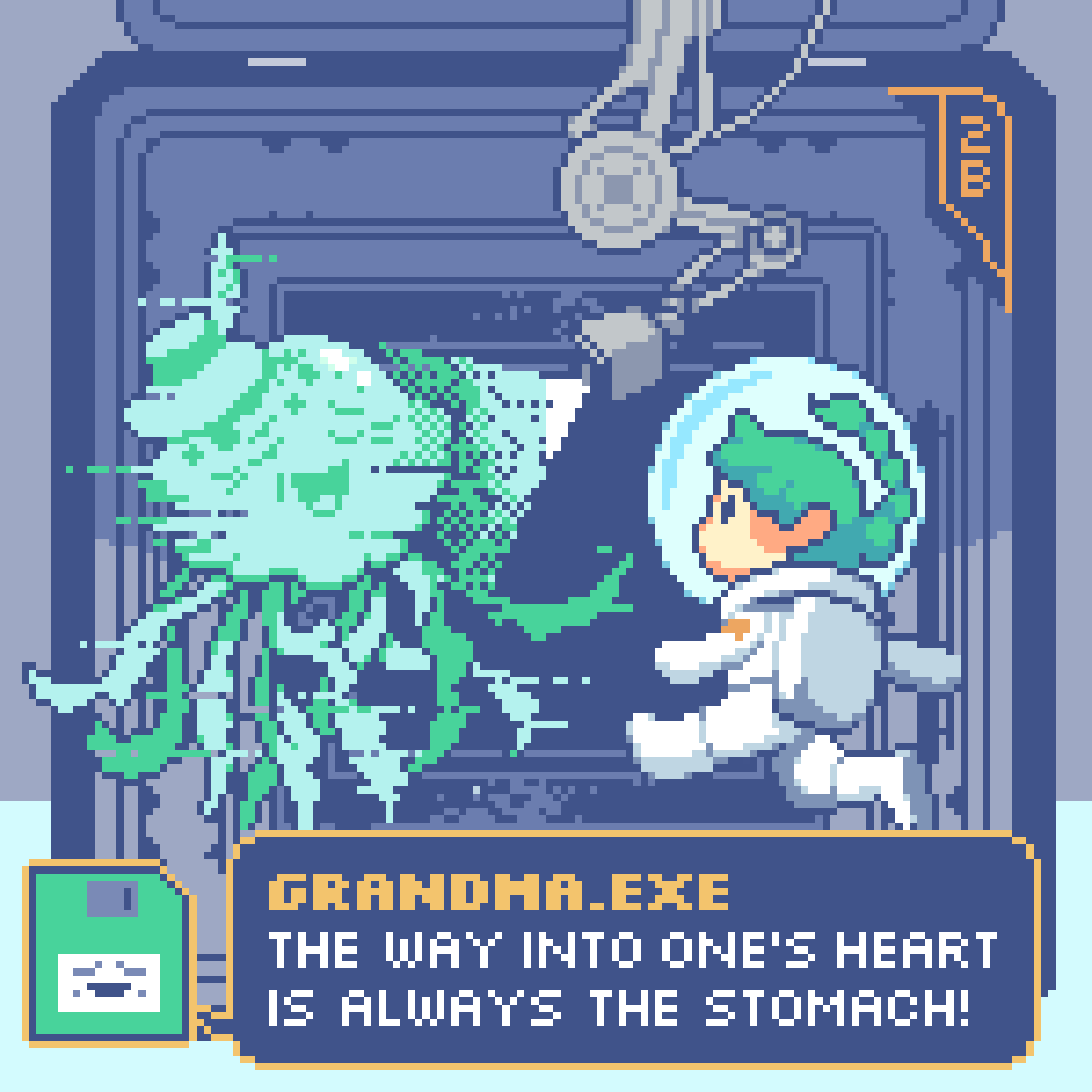 anderk_aya's tweet photo. not what i usually post, but i thought it would be fun to share a school project from last year! mockups for a tiny game where you make space food to make friends with a doberman 🐶

 #pixelart #space #spacecooking #indiegame #astronaut https://t.co/xdPReHnb2I