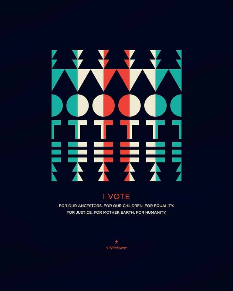 JennJermaine's tweet image. #VOTE!  Artwork by the talented Kevin Coochwytewa.

#NativeTwitter #NativeVote20 @NativesForBiden