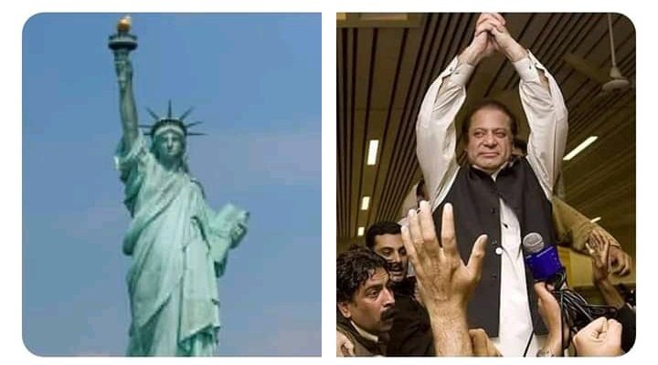 Statue of Liberty 
            Vs
 statue of Beghairti
#NawazTraitorOfPakistan