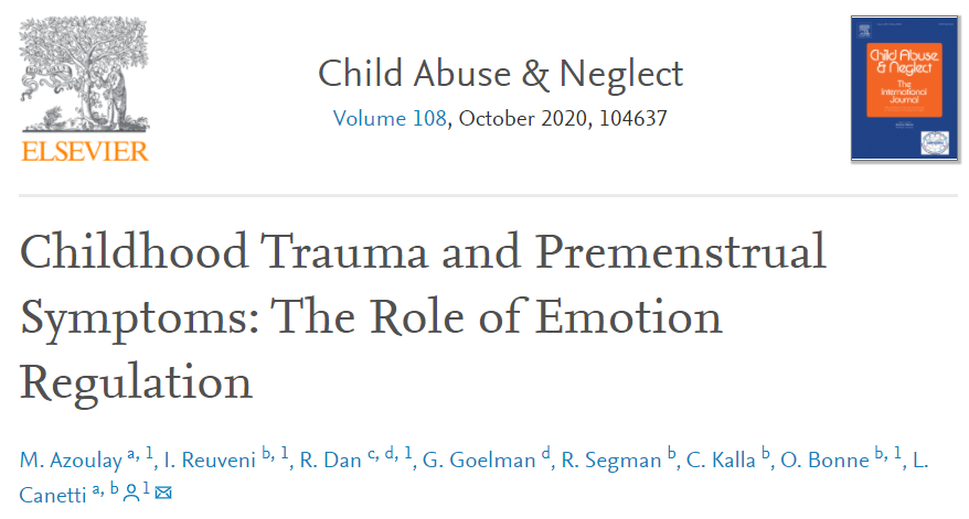 AngelaWei_'s tweet photo. Exposure to childhood trauma can lead to increased premenstrual symptoms through emotional regulation difficulties #youth #resilience #WomenSafety @DrWekerle 
https://t.co/rbqujWXa1I https://t.co/5X8TYK4Owz