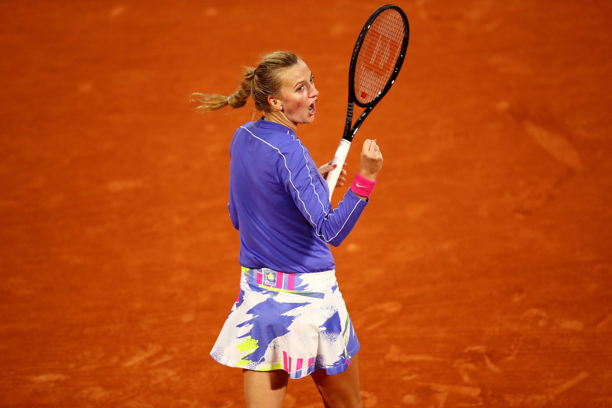 Petra_Kvitova's tweet photo. Never easy to face a fellow leftie, and @leylahfernandez played very well 👏

Me? I’m excited to be back in the second week at @rolandgarros after 5 years and ready to keep fighting for more 💪🙏

#RolandGarros https://t.co/NG8hdDwTid