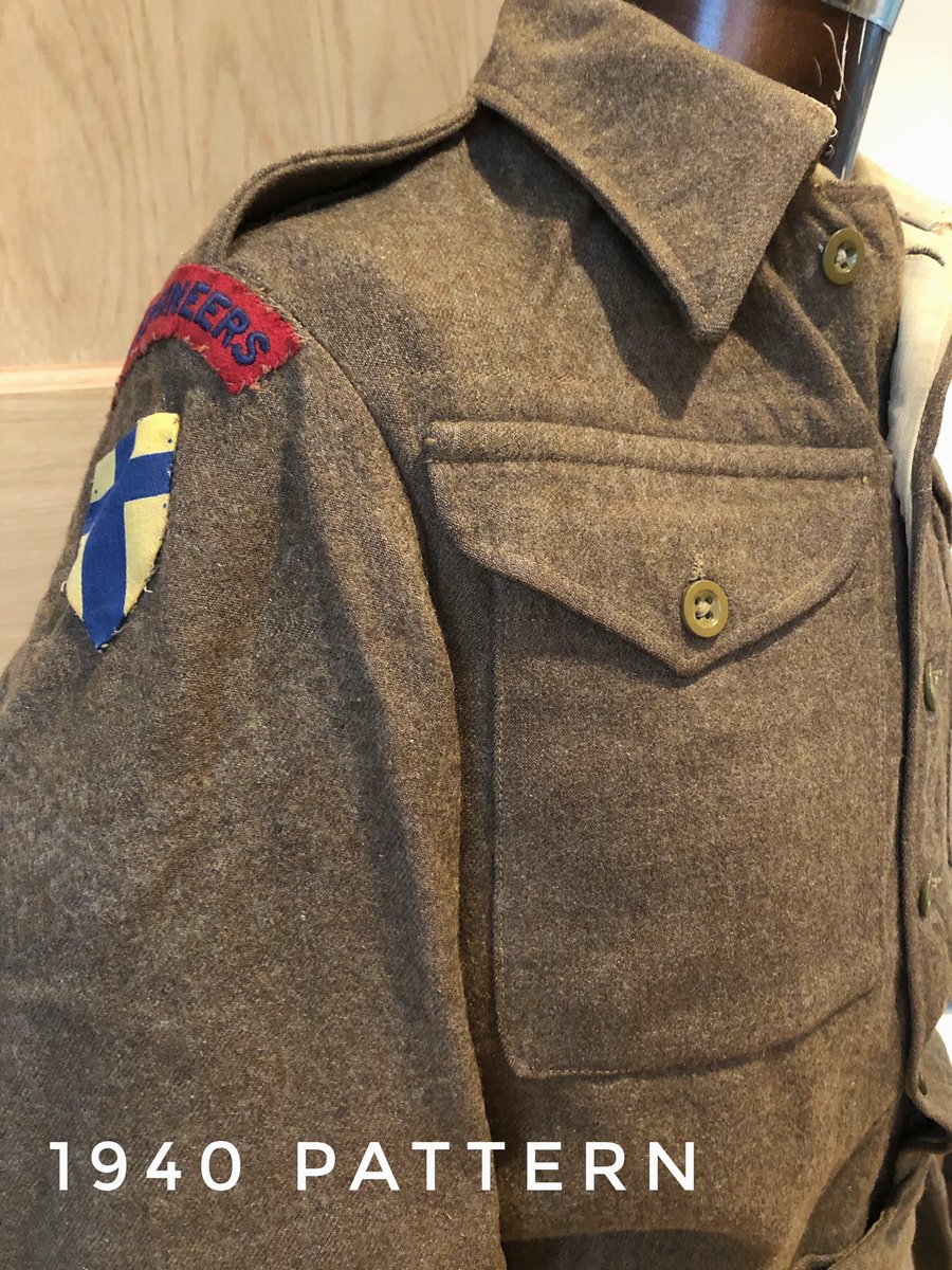 ‘1940 Pattern’ is one commonly associated with the British soldier on his return to Europe from 1942. Now there was coloured insignia, shoulder titles, formation signs, etc. Totally different to that worn earlier in the war.  #BattledressThread