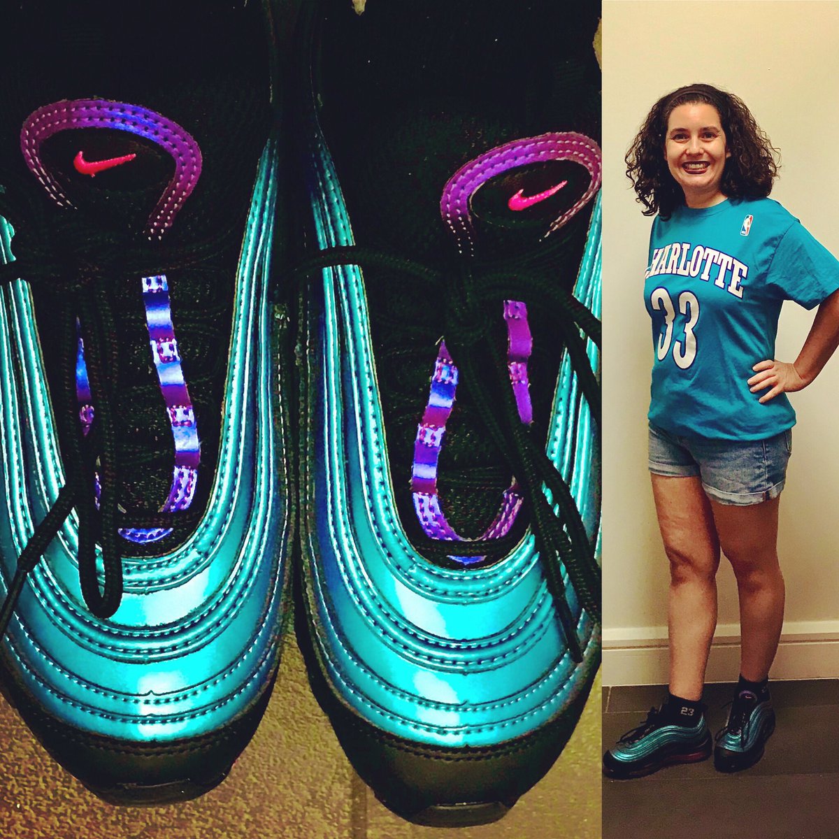 Storm24Jenkins's tweet photo. #swaggability checking in 4 Photoshoot Fresh saluting my fave OG @NBA players @iamzo33 1st college watching at Gtown &1st player I got to see live at Boston Garden much π& βto u! Got @mitchell_ness @hornets T & @Nike 97s to make the outfit complete! Drop me a fave Zo moment! https://t.co/yBIbyrM2b7