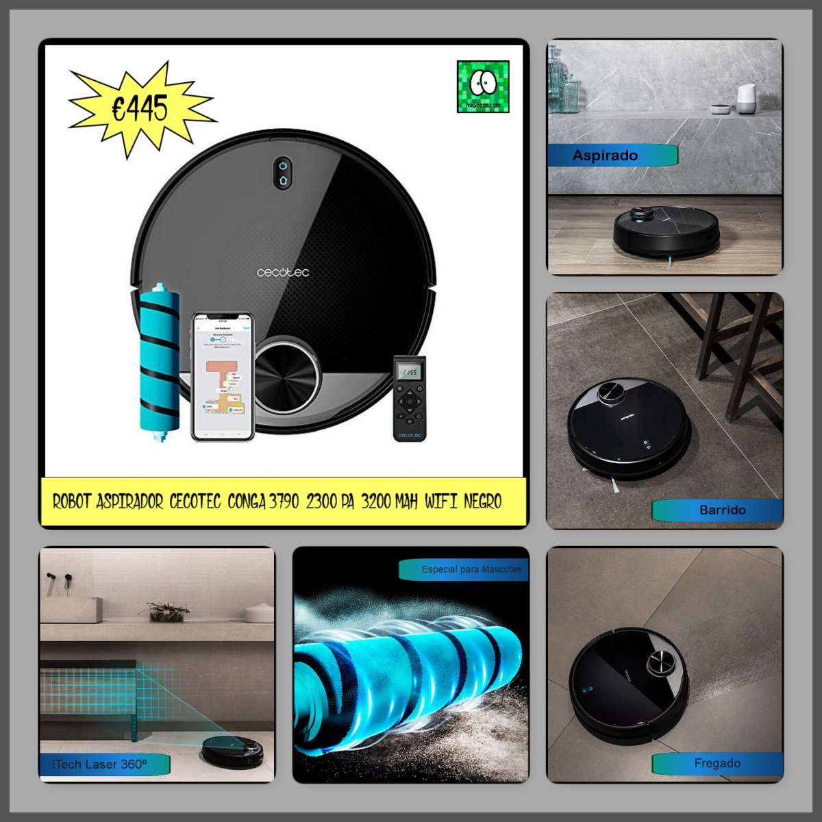 NaShoop_com's tweet photo. ⚡OFERTA ⚡ULTIMA UNIDAD⚡ENVIO GRATUITO
💥ROBOT ASPIRADOR CECOTEC CONGA 3790 2300 PA 3200 MAH WIFI NEGRO💥#Cecotec #Conga #conga3790 #wifi #Robotconga #Nashoop #oferta #EnvioGratis https://t.co/XHetXBPuRZ