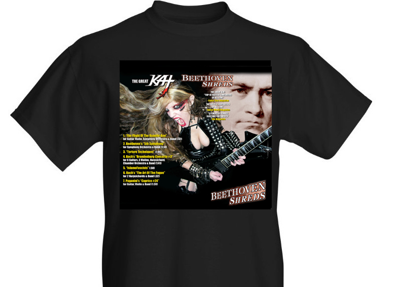 greatkatguitar's tweet photo. NEW "BEETHOVEN SHREDS" (CD photo) Great Kat BLACK T-SHIRT!!!
OFFICIAL KAT T-SHIRT ONLY on the Kat Store at https://t.co/HUPii1d8EV
Happy #Beethoven250! #BEETHOVEN2020 #BEETHOVENRULES!
#LudwigvanBeethoven #TheGreatKat #metal #Classical #TSHirt #Tshirts #BEETHOVEN https://t.co/zGMicrV4Im