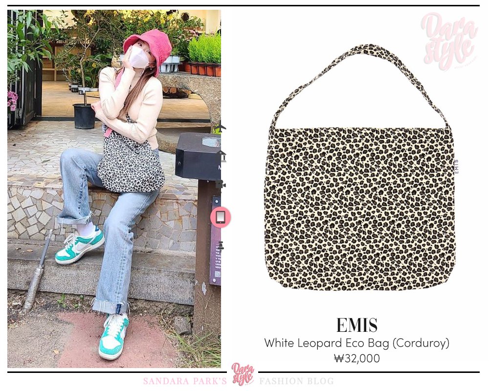 ☆EMIS☆ LEOPARD CORDUROY ECO BAGWHITE LEOPARD CORDUROY ECO BAG-WHITE - EMIS