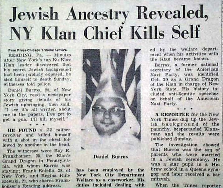 We know Jews, not even crypto-Jews (Jews who pretend they convert to other religions, only to help Jewish goals & themselves), have been outed as KKK leaders... Simon Baruch was exposed by his son, Bernard, after "finding," all his secrets in an old trunk...