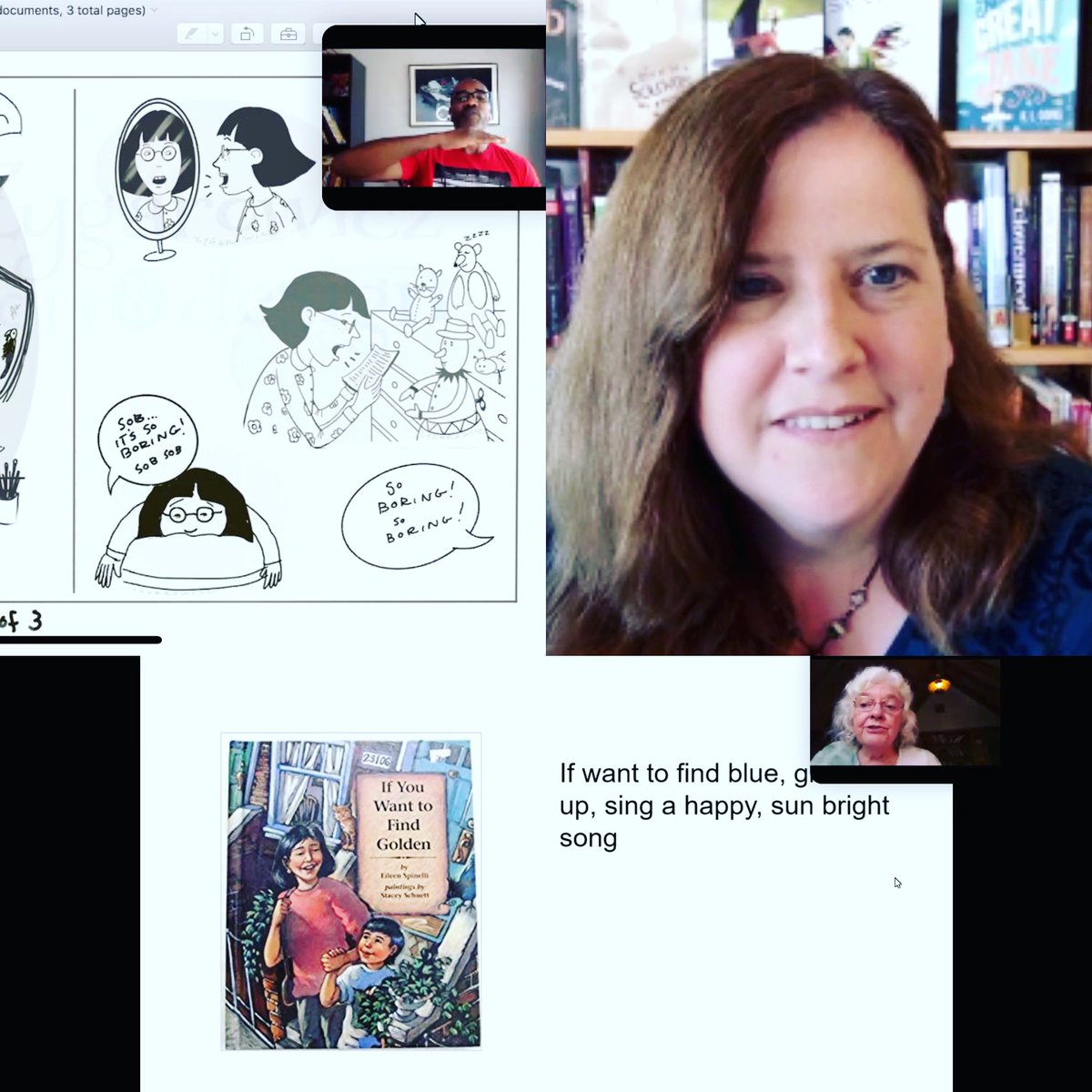 SCBWIHouston's tweet image. We miss seeing everyone’s fancy faces in person, but this has been a FANTASTIC day full of wonderful Intensives with #SCBWIhou20 faculty friends, @devas_t @klgoing and @snailwriter. What an amazing day it’s been!!