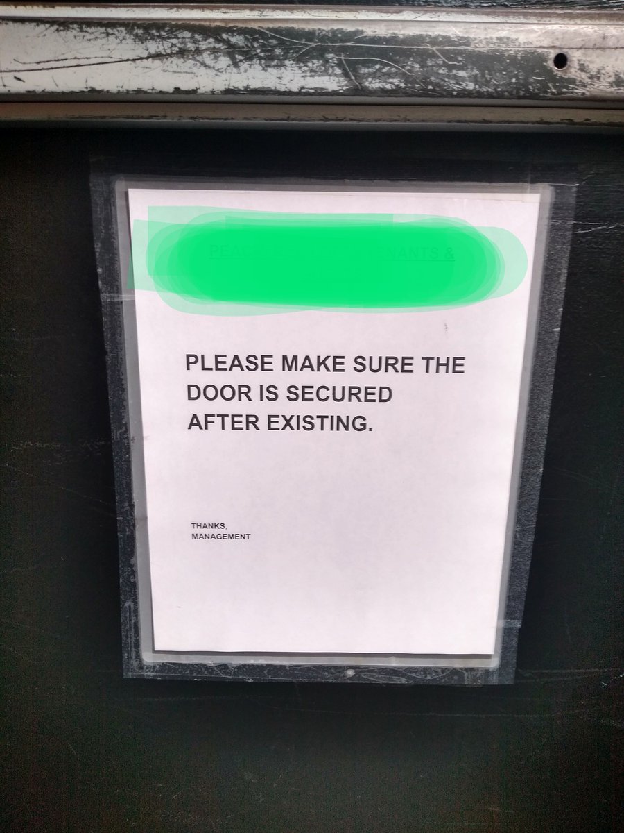 A friend of mine showed me this sign in his apartment bldg, and now I can't stop thinking about it either...