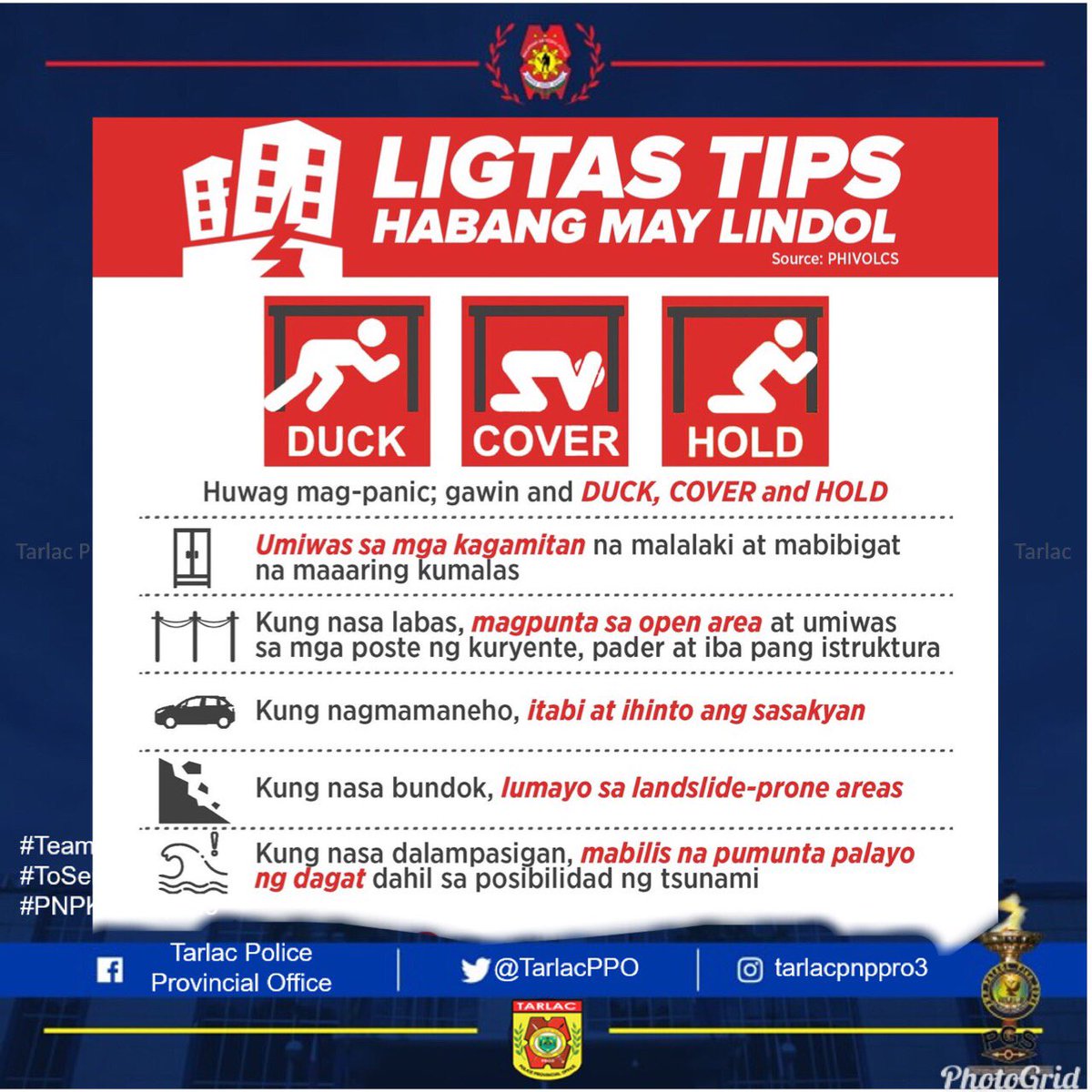 TarlacPPO's tweet photo. "Mag-ingat, maging handa at laging magdasal”🙏🏻

#PNPChiefPikoyCascolanPNPChiefPikoyCascolan #PNP #PNPPatrolPlan2030 #PCRG #DPCR #policeregionaloffice3 #pro3 #RelentlessOutstandingService #CommitedtoDeliver #PNPKakampiMo #TeamPNP #ToServeandProtect https://t.co/LvFQzJnM9N