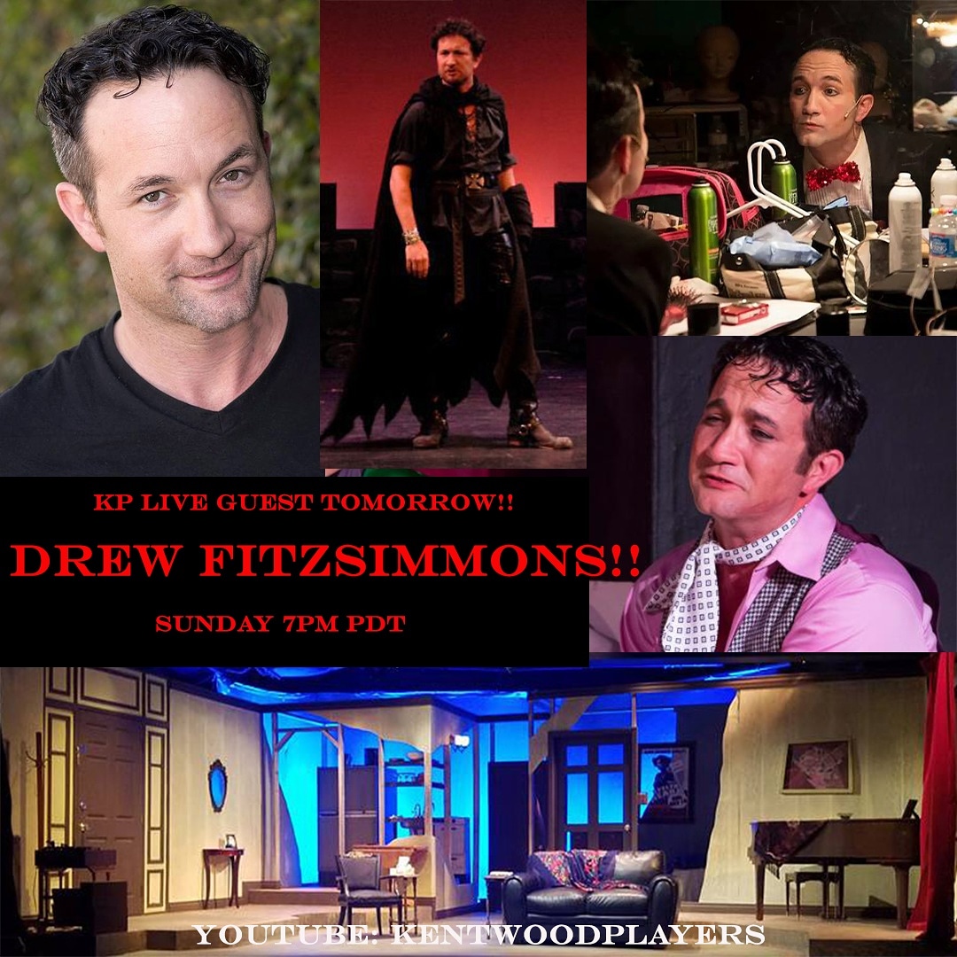 kentwoodplayers's tweet photo. Tomorrow's #KPLive guest:
DREW FITZSIMMONS!!
Actor, Director, Singer, Dancer, Designer, Choreographer, Swordsman, Teacher, new dad!!
#actorlife #lathtr #latheatre #interview #laactor #directorlife #musicaltheatre #poweroftheatre #childrenstheatre #westchester #keeptheatrealive https://t.co/M3C7TCvviz