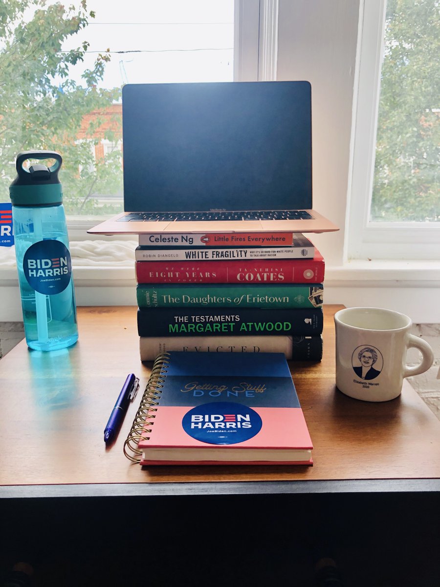 AllIn_PA's tweet photo. Gotta get that Vitamin D, even when you’re working inside! 

Crossover content is strong with my @ewarren mug and @JoeBiden stickers. #Friendship2020 #BackToBluePA https://t.co/TIJTp6aGZF