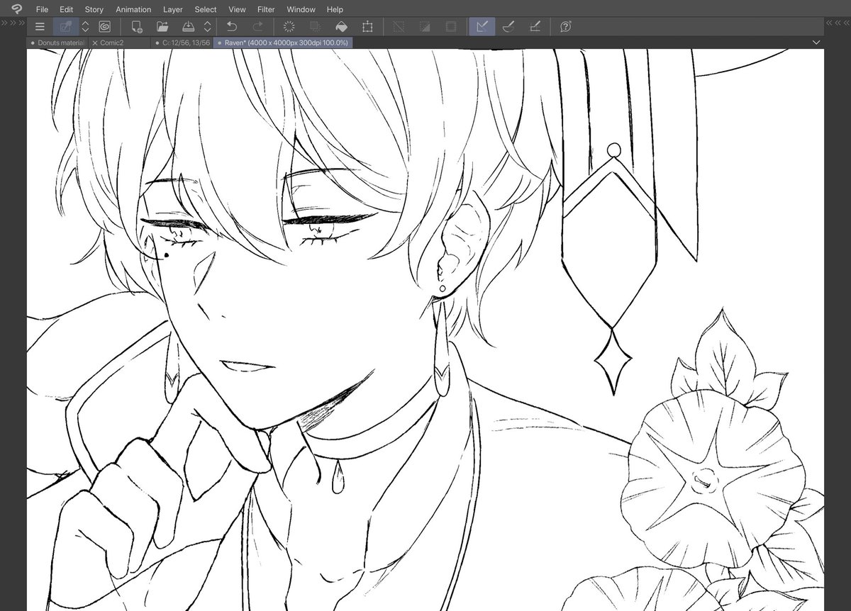 [wip] there's something so pleasing about drawing rough lineart... 