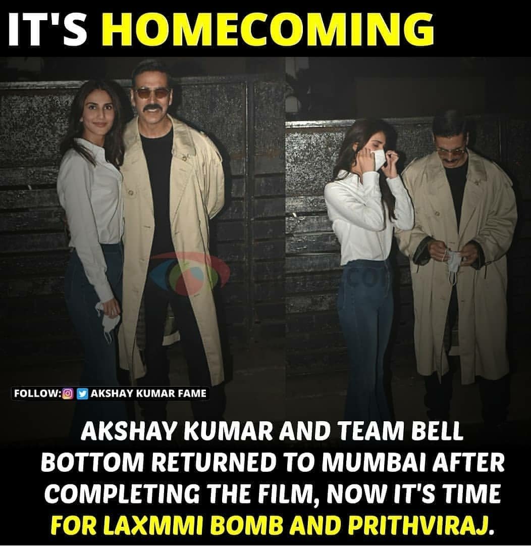 GauravAkshay16's tweet photo. #Pics: @akshaykumar sir and 😇😊 @Vaaniofficial spotted arriving back from UK at Mumbai Airport today!
#AkshayKumar #VaaniKapoor Back to #Mumbai #BellBottom
#BellBottomCompleted #GauravAkshay #akkians 😍 https://t.co/cJG01Aohh8