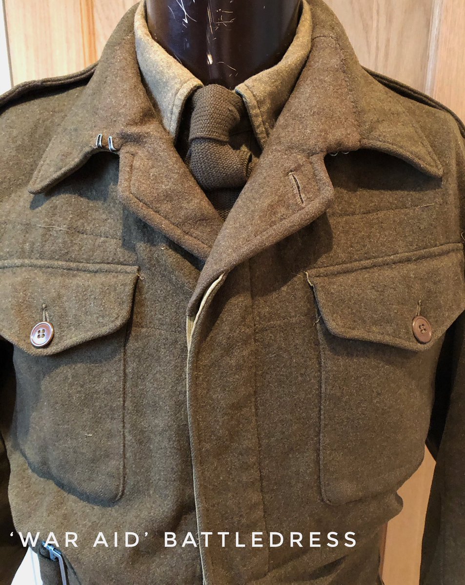 Then there was ‘War Aid Battledress’. This was supplied by the Americans for the British, hence its name. This one, to a 2nd Lt, Middlesex Regiment, has been adapted by the officer with serge facings, to look good open-necked. (Typical of this type of thing)  #BattledressThread