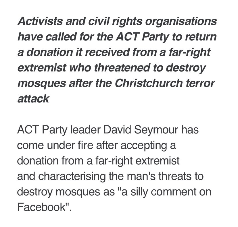 *CW Threats of violence*Just a silly comment?He said he would “destroy mosque after mosque till I am taken out.”That’s not a silly comment, a joke, something to be minimised or dismissed.That is a threat.