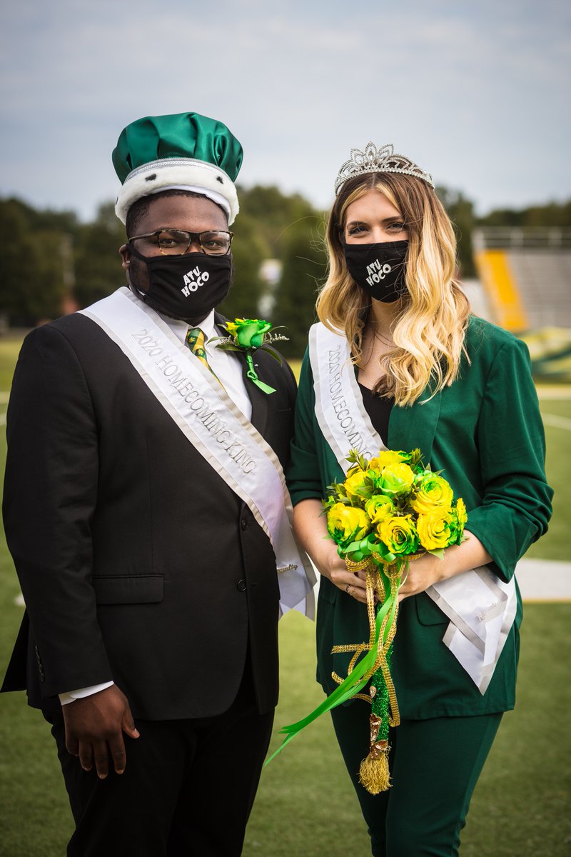 ArkansasTech's tweet photo. Presenting King LaBrian and Queen Lauren &amp; their court!

 Happy Homecoming weekend to all our ATU family. https://t.co/wGGDzHvIXt