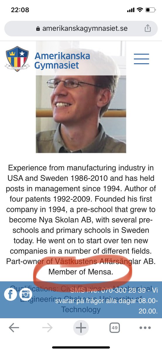 I implore you to look at the founders’ page, the presence of which really reinforces that this is just like when the sales team takes tjänstledig to do a shitty enterprise tech startup, but look at this guy especially https://www.amerikanskagymnasiet.se/styrelse-och-grundare/?lang=en