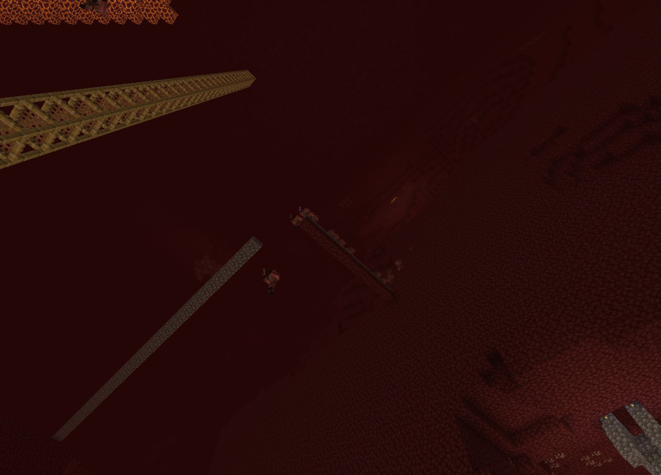 Okiy ネザー整地を進めるとトラップの沸き層以外に 未整地の近くの広場も沸きやすくなったので怒らせて誘導させてみた レミングスかよって感じで落ちてくる マイクラ T Co Eiodvai3b8 Twitter