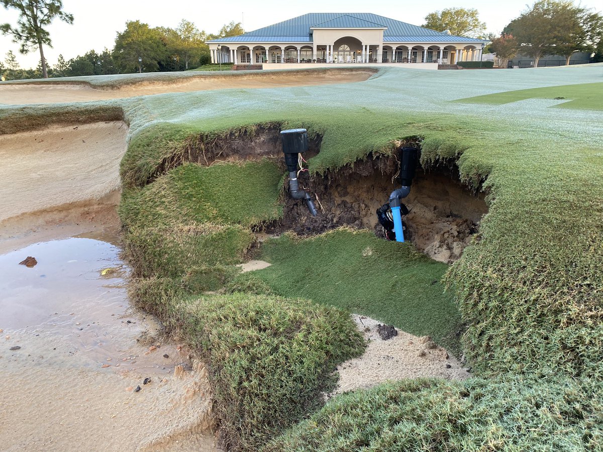 WestonDeanTurf's tweet image. Had quite the unexpected surprise when we arrived at work this morning, but with the help of a couple rockstar crew members, we were able to fix the problem and have it back in great shape by this afternoon. A great crew is how we provide a great product for our guests to play!