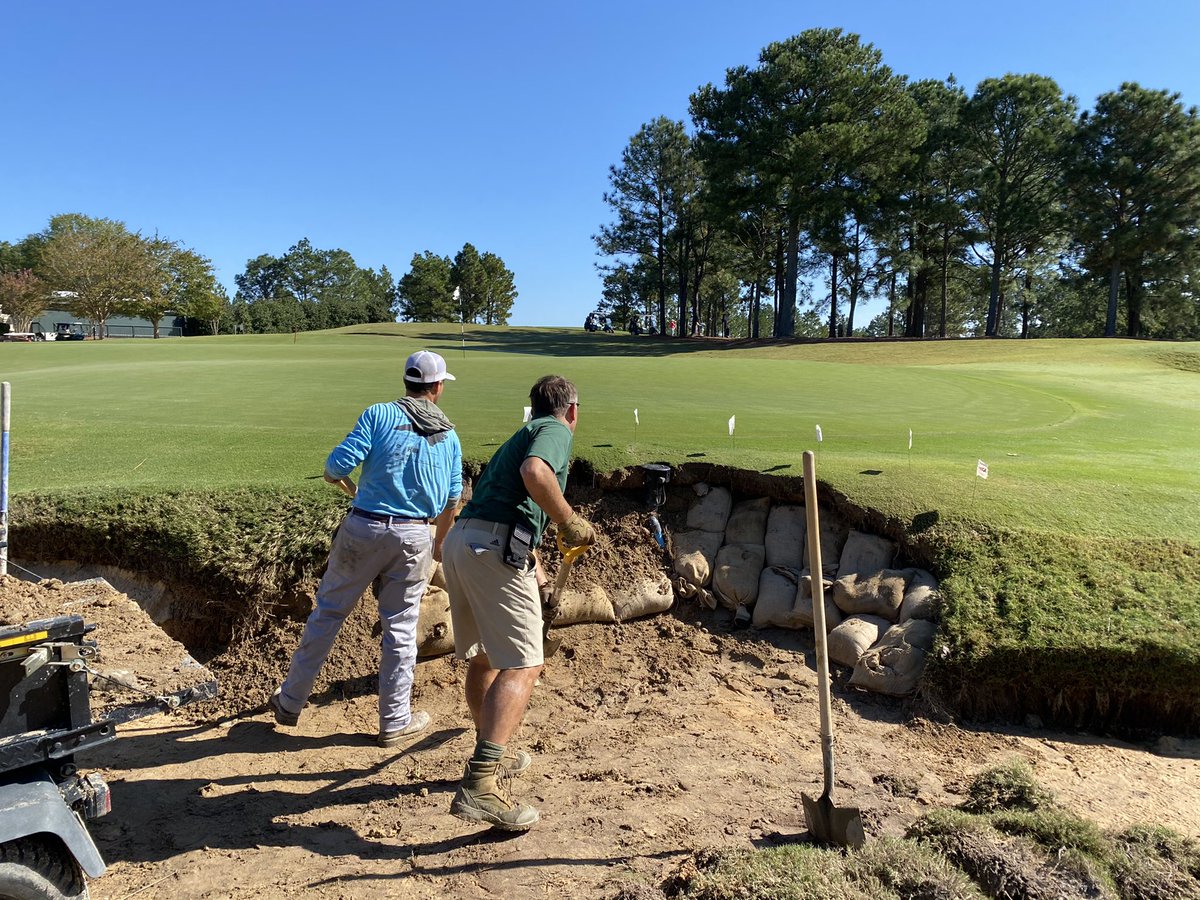 WestonDeanTurf's tweet image. Had quite the unexpected surprise when we arrived at work this morning, but with the help of a couple rockstar crew members, we were able to fix the problem and have it back in great shape by this afternoon. A great crew is how we provide a great product for our guests to play!
