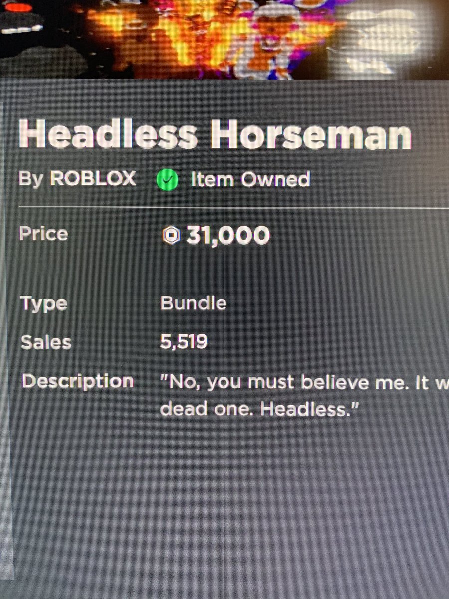 headless horseman cost roblox headless horseman cost roblox