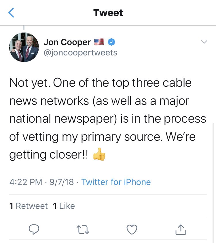 First, he claimed he would be the “final nail in the coffin” on some major story he was reportedly working on about Trump and impeachment. That was in September of 2018. Any follow up,  @joncoopertweets?