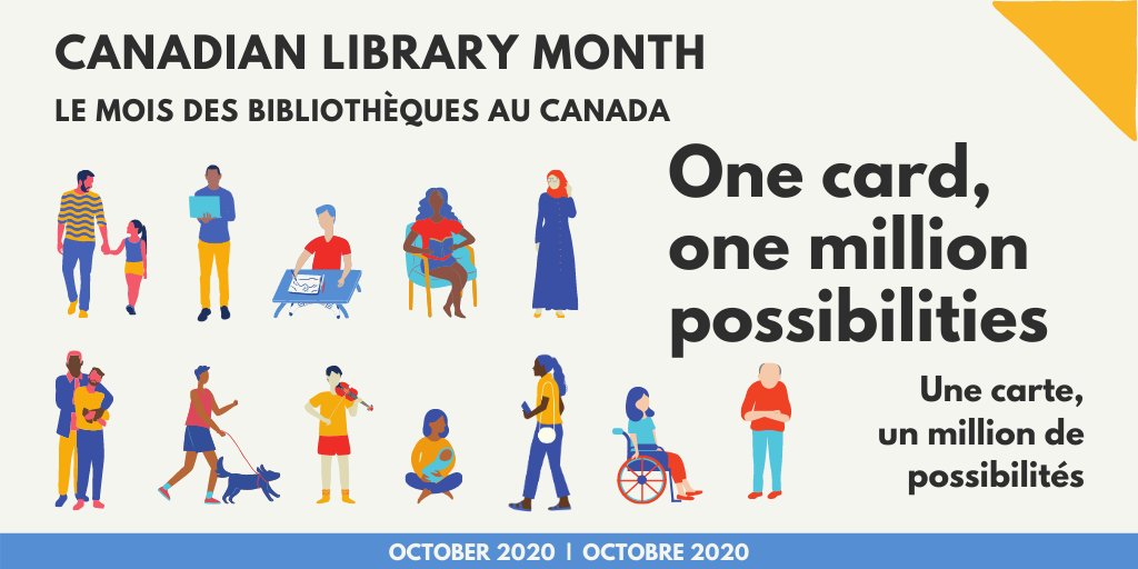 NemiLibrary's tweet image. October is Canadian Library Month - One Card, One Million Possibilities!