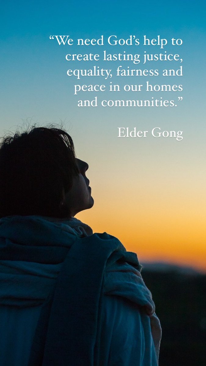 TylerDBach's tweet image. “We need God’s help to create lasting justice, equality, fairness and peace in our homes and communities.” 
—————
Elder Gong / #GeneralConference