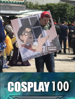 memescentrai's tweet photo. hmm yes, the cosplay here is made out of meme https://t.co/KRBRkAgIcT
