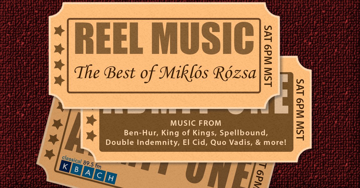 Miklós Rózsa was nominated for 17 Academy Awards, winning three. We'll sample his best this evening at 6:00. bit.ly/2QndLab 🎥 🎞️ 🎶 📻 🎙️ 🍿 #movies #filmmusic #filmscore #originalscore #Soundtrack #ClassicalMusic #classicalradio #reelmusic