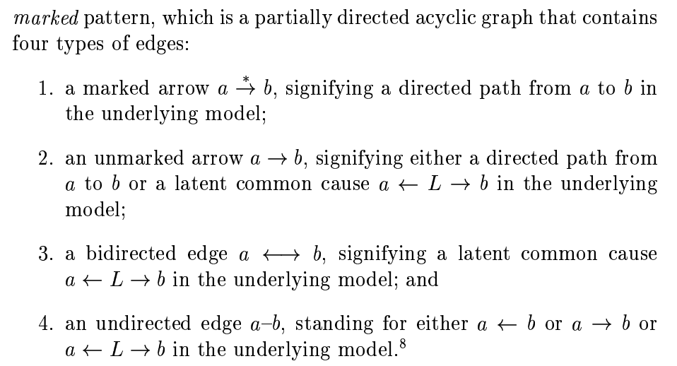IC* AlgorithmNow I'll be going into weeds a little more on the IC* Algorithm.IC* is preferred over IC when you have latent variables (don't have all the variables) Based on 2.6 of "Causality" by Judea Pearl(Which is "the book" on causality)  http://bayes.cs.ucla.edu/BOOK-2K/book-toc.html/6